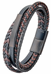 ALPINE Leather Bracelet with Steel Plate LB726