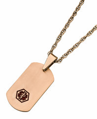 Steel Pendant with Chain - Rose Gold Plated