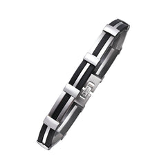 ALPINE Steel Bracelet with Rubber Links SB707