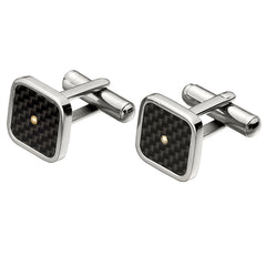 Stainless Steel/Carbon Fibre Cuff Links